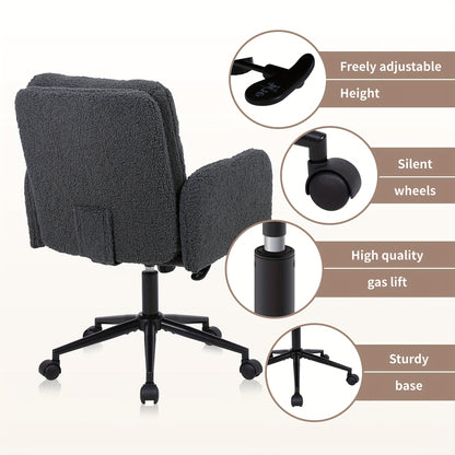 Bureaustoel – Office Chair – Bureaustoel Ergonomisch – Draaistoel – Kantoorstoel – Donkergrijs – Verstelbare Hoogte – 360° Draaibaar