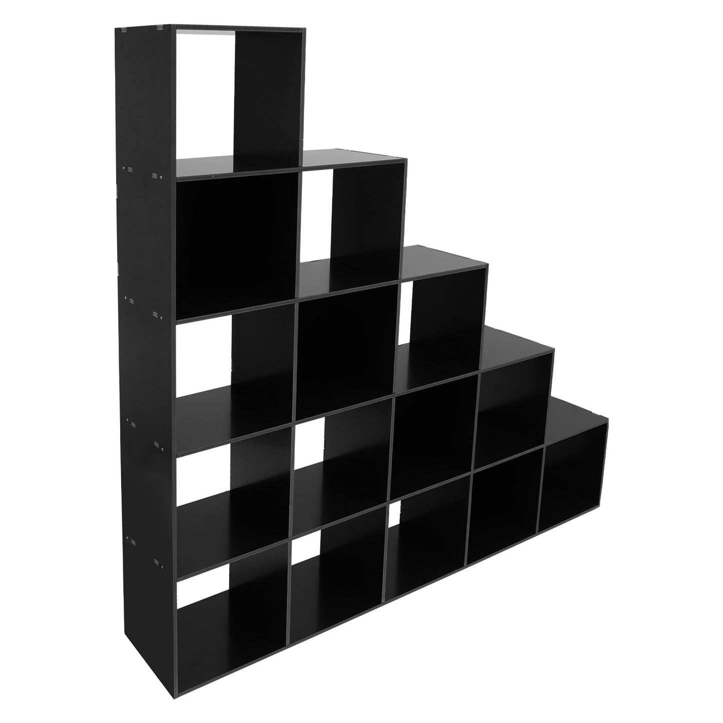 15-Cube L-Shaped Storage Bookcase | Black Plastic Freestanding Organizer for Home & Office, Contemporary Style by NaMaSyo, Corner Shelves