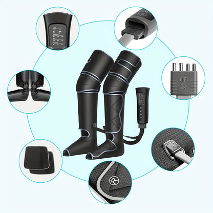Beenmassage – Beenmassager – Beentherapie – Beenontspanner – Massagetoestel Zwart – 6 Massageprogramma’s – Warmtefunctie Met 2 Niveaus