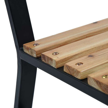 Tuinbank – Buitenbank – Tuinmeubel – Loungebank – Bierbank – Zwart Stalen Frame – 120 cm Hout