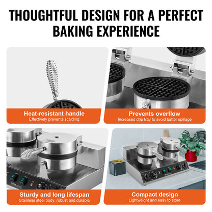 Crepemaker – Pannenkoekenmaker – Crêpe Maker – Pancake Maker – Bakplaat – 40 cm – 3000W Roestvrij Staal