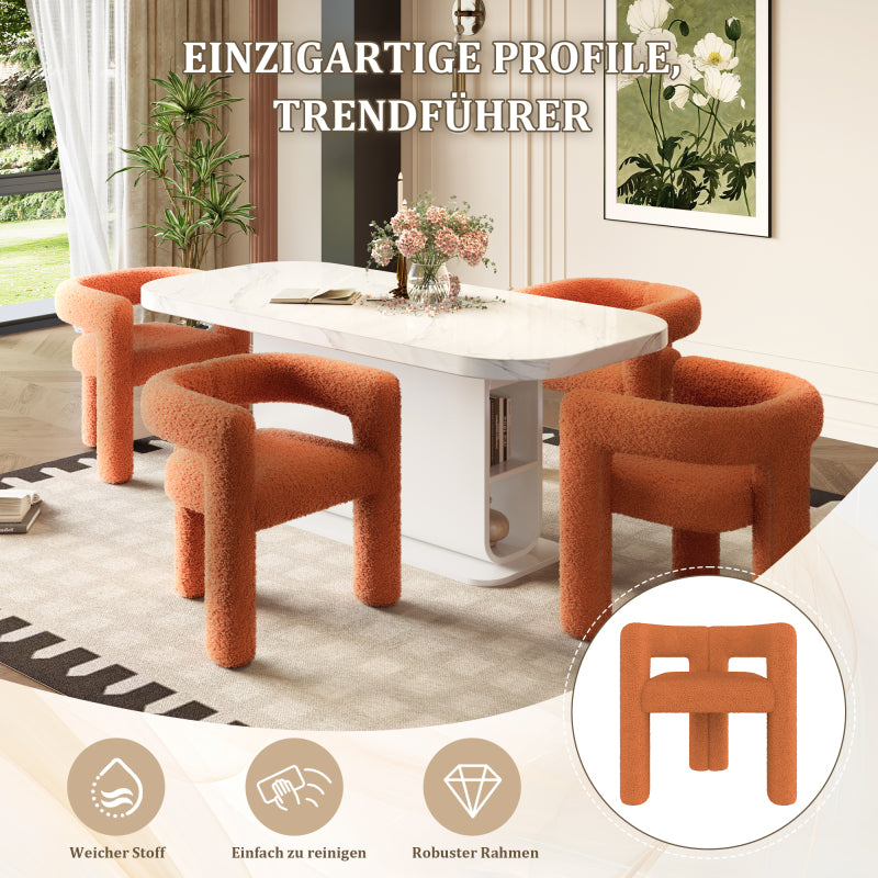 Bureaustoel – Ergonomische Stoel – Kantoorstoel – Eetkamerstoel – Fauteuil – Premium Teddy Fleece – Max. 160 kg Draagvermogen