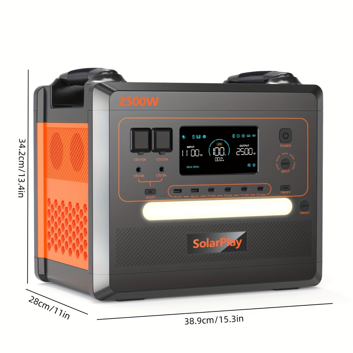 Draagbare Powerstation – Mobiele Accu – Noodstroom Generator – Camping Stroomvoorziening – Outdoor Energiebron – 2500W Continu Vermogen – Snelladen 1,5 Uur