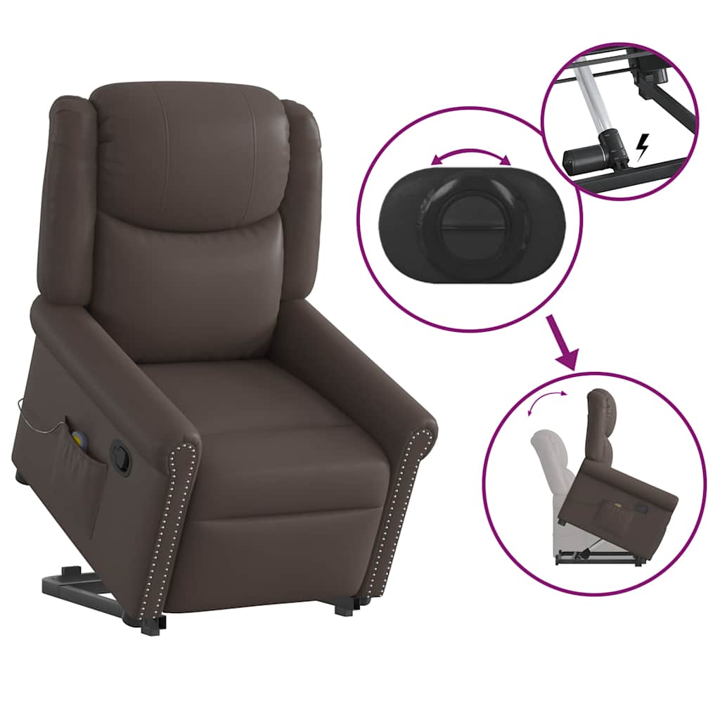 Sta op stoel – Relaxfauteuil – Elektrische Fauteuil – Verstelbare Stoel – Zitstoel – Elektrisch verstelbaar – Kunstleer bekleding – 135° kantelbaar