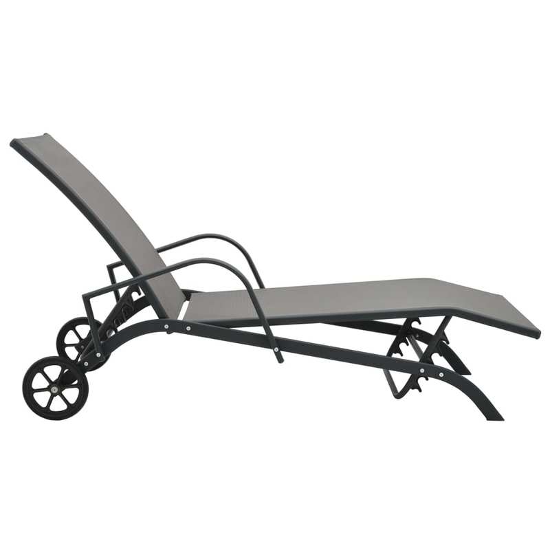 Loungebed – Ligbed – Relaxbed – Tuinbed – Stalen Frame – Verstelbare Rugleuning – Met Wieltjes