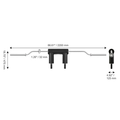 Squatbar – Safety Squat Bar – Halterstang – Fitness Bar – Halter – 32mm Staal – 680 kg Draagvermogen – Schouderbescherming met Foam Padding