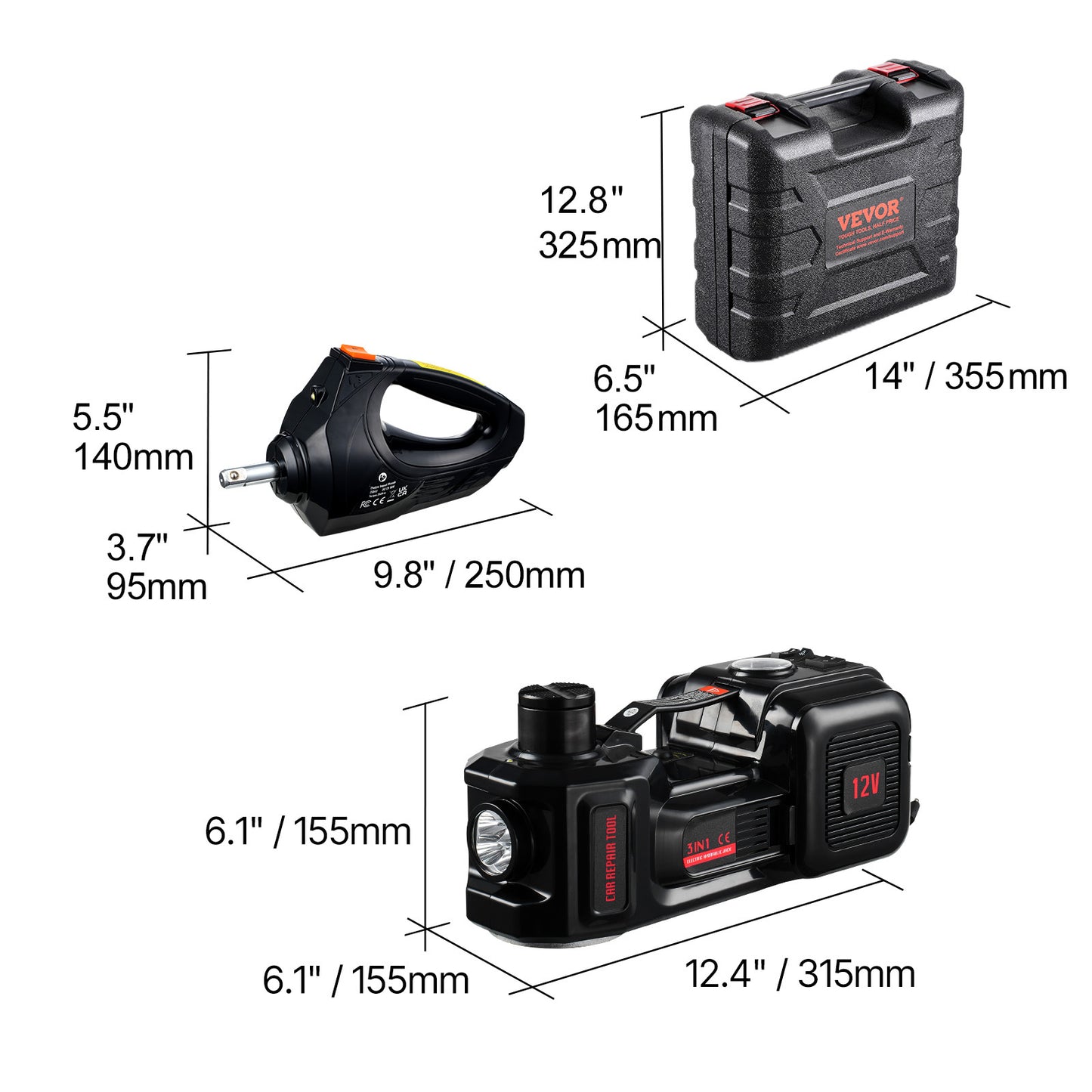 Elektrische Krik – Auto Krik – Hydraulische Krik – Garagekrik – Schaarkrik – 5 Ton Draagvermogen – Inclusief Elektrische Slagmoersleutel