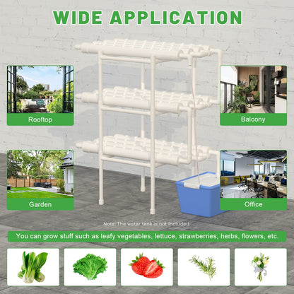 Hydroponische Kweekset – Verticale Tuin – Hydrocultuur Systeem – Kruidentuin – Groentekweker – Wit PVC – 108 Plantplaatsen – Waterbesparend & Ruimtebesparend
