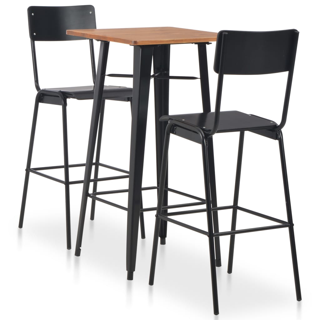 Barset – Barkrukken – Bartafel – Eetset – Zithoek – Compact en Ruimtebesparend – Massief Dennenhouten Tafelblad