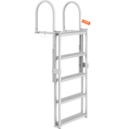 Steigerladder – Steigertrap – Bootladder – Dockladder – Aluminium Ladder – Verstelbare Hoogte 170-200 cm – 5 Antislip Treden