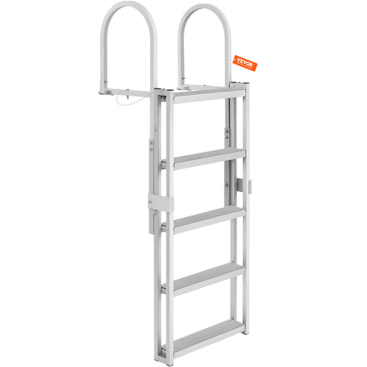 Steigerladder – Steigertrap – Bootladder – Dockladder – Aluminium Ladder – Verstelbare Hoogte 170-200 cm – 5 Antislip Treden
