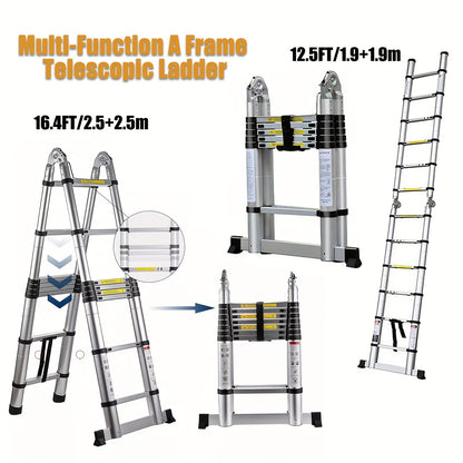Telescoopladder – Uitschuifladder – Vouwladder – A-Frame Ladder – Trapladder – 5 Meter Hoogte – Roestvrij Staal