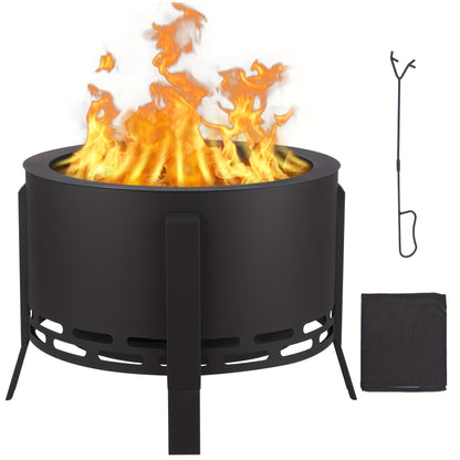 Vuurschaal – Vuurkorf – Tuinhaard – Sfeerhaard – Terrasverwarmer – Rookvrij – 66 cm Carbonstaal – Draagbaar & Stevig Ontwerp