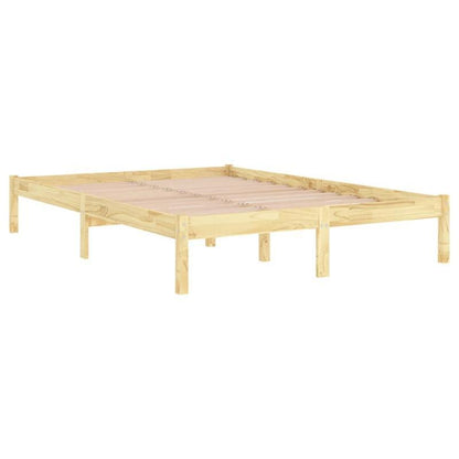Bedframe Massief Houten Bedframe Slaapkamerbed Houten Ledikant Boxspringbed Brun – Massief Dennenhout – Geschikt Voor Matras 160 x 200 Cm
