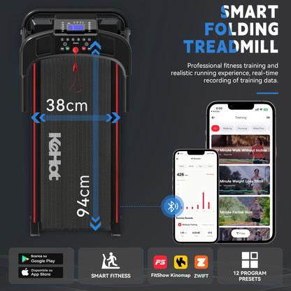 Smart Home Walking Treadmill with Multi-Function Display Quiet DC Motor EU 220-240V Support 12 Preset Workout Programs Ideal for Indoor Light Exercise