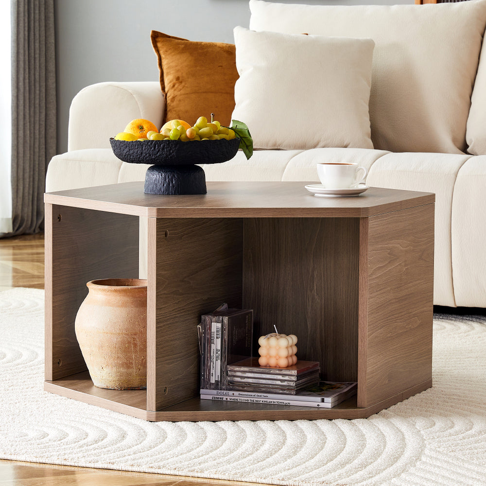 Hexagonal Multifunctional Coffee Table | 79 x 69.4 x 40 cm, Easy-to-Assemble, Modern Style, Suitable for Diverse Spaces, Metal Construction