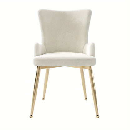 Eetkamerstoel – Stoel – Kuipstoel – Loungestoel – Designstoel – Set Van 4 – Fluwelen Bekleding – Gouden Metalen Poten