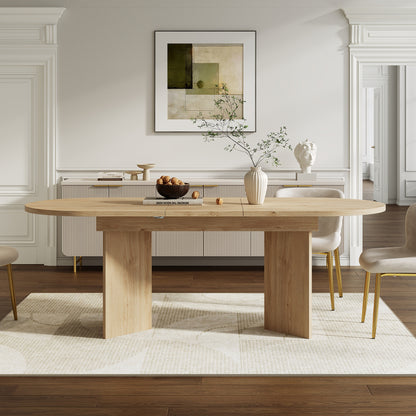 Dining Table, Extendable Dining Table 120/160 × 80cm for 4-6 People with Rounded Corners and Thickened Top – Minimalist Design Ideal Kitchen & Dinning Room Furniture, Home Dining Setup, Family Meals, Modern Table, Contempo