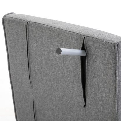 Slaapbank – Bedbank – Logeerbed – Slaapstoel – Relaxfauteuil – 3-in-1 Opvouwbaar – Verstelbare Rugleuning – Lichtgrijs Linnenlook – Compact 65x69x80 cm
