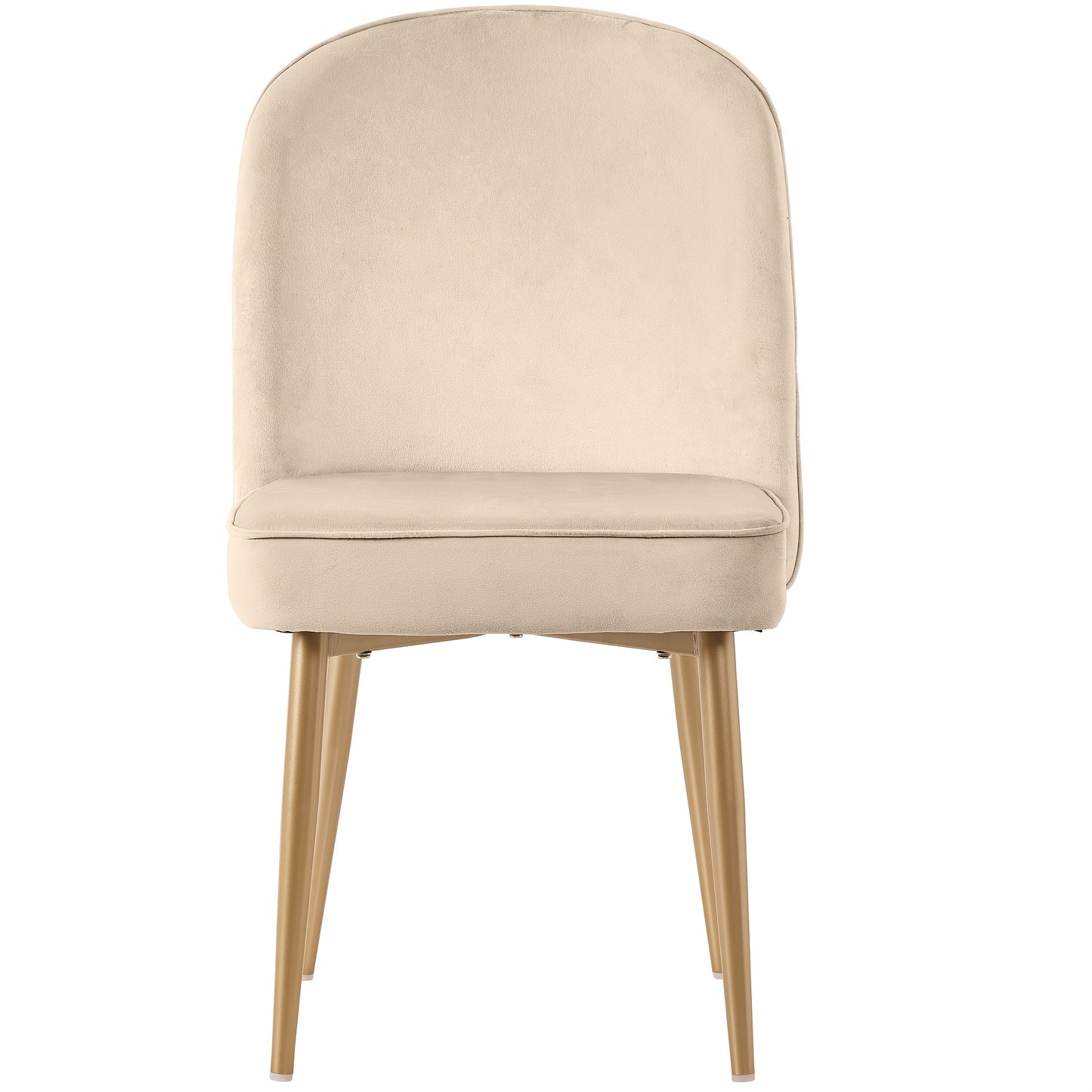 Eetkamerstoelen – Stoelen – Kuipstoelen – Meubels – Set Van 2 – Modern Beige Velvet – Gouden Metalen Poten – Comfortabel & Stijlvol