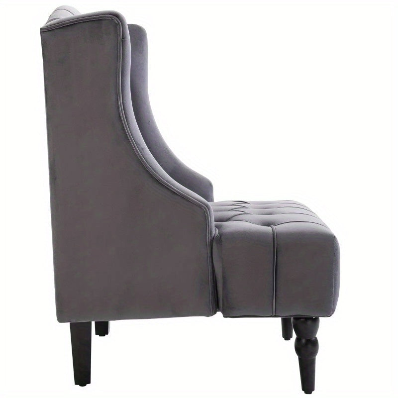 Homcom Earring Single Relaxsel with Tufting Increased Legs Gray Velvet 67 X 70 5 X 97 Cm Consecration And Comfortable