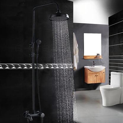 Regendouche – Doucheset – Douchearmatuur – Douchescherm – Douchekop – Zwart – Retro Antiek Design – Inclusief Regendouche en Handdouche