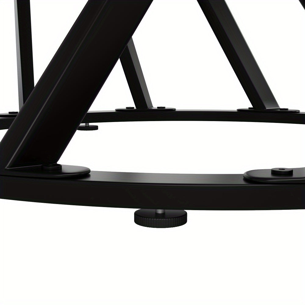 Ronde Eettafel – Ronde Tafel – Uitklapbare Tafel – Keukentafel – Koffietafel – Wit Marmerblad – Zwart Metalen Poten – Uitbreidbaar – 80×80×76 cm