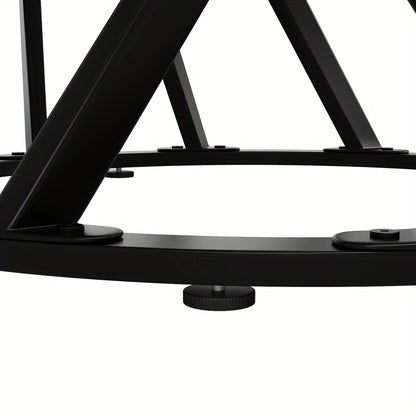 Ronde Eettafel – Ronde Tafel – Uitklapbare Tafel – Keukentafel – Koffietafel – Wit Marmerblad – Zwart Metalen Poten – Uitbreidbaar – 80×80×76 cm