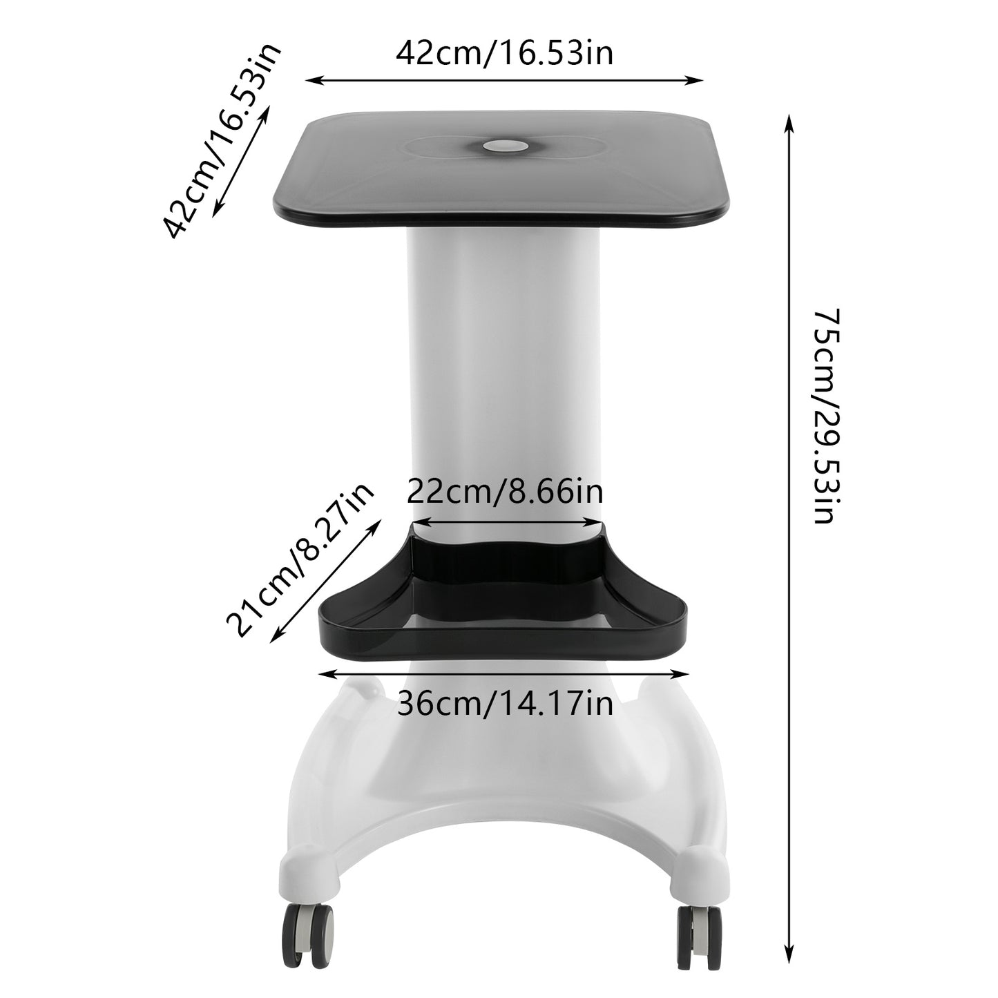 Pedicurekar – Pedicure Trolley – Schoonheidstrolley – Manicure Kar – Mobiele Salonkar – Verstelbare Hoogte – Wieltjes Met Rem