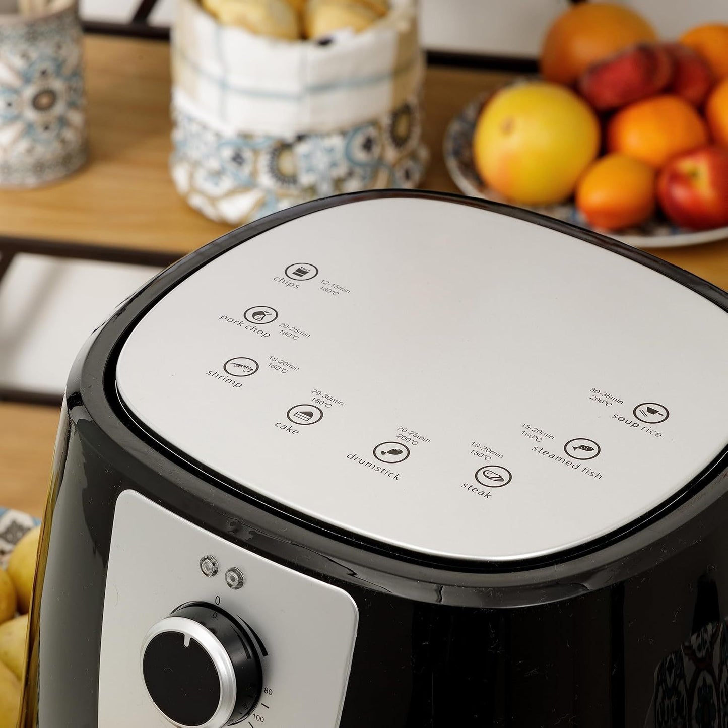 Airfryer – Heteluchtfriteuse – Luchtfriteuse – Airfryer Oven – Friteuse – 5,2 Liter Inhoud – Instelbare Thermostaat Tot 200°C