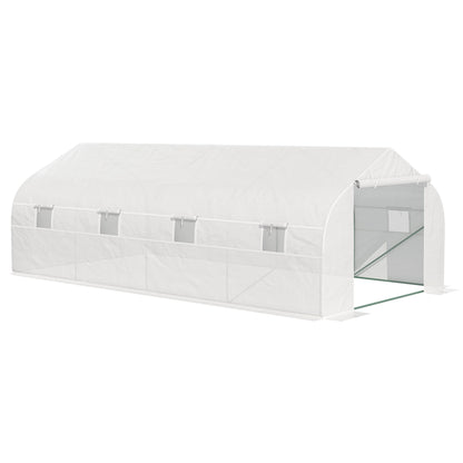 kasgebouw – tunnelkas – plantenkas – groentekas – serre – wit – 6 x 3 x 2 meter – stalen frame met PE-folie 140 g/m²