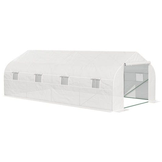 kasgebouw – tunnelkas – plantenkas – groentekas – serre – wit – 6 x 3 x 2 meter – stalen frame met PE-folie 140 g/m²