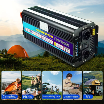 Spanningsomvormer – Omvormer – Stroomomzetter – 12V Naar 230V – 4000W Continu Vermogen – USB Poort – LED Display