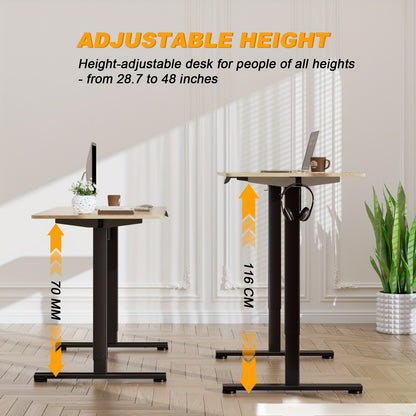 Zit Sta Bureau – Elektrisch Bureau – In Hoogte Verstelbaar – Sta Bureau – Workstation – Stil Motor Geluid 45dB – Groot Wit Houten Werkblad 120x60 cm