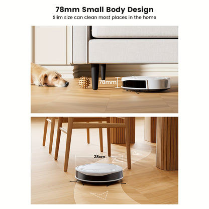 Robotstofzuiger – Slimme Stofzuiger – Dweilrobot – Automatische Stofzuiger – Huisdierreiniger – 2600 mAh Lithium Accu – Anti-Klit Technologie – Wit