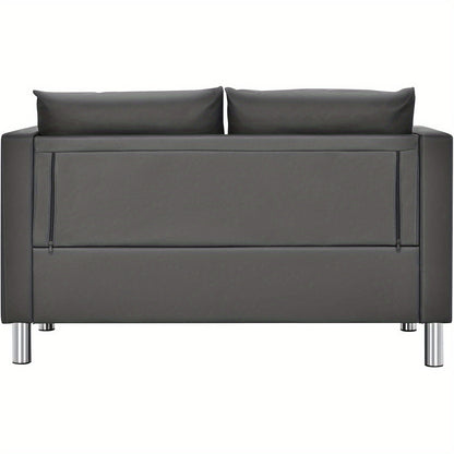 2-zitsbank – loveseat – zitbank – tweezits – tweezitsbank – ergonomisch zitcomfort – synthetisch leer grijs