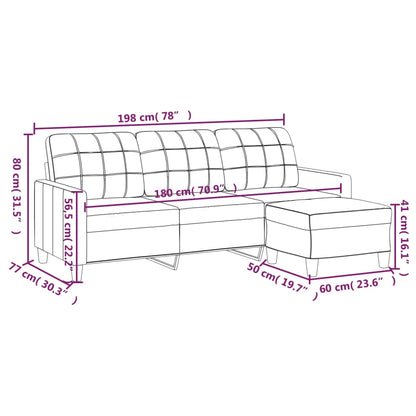 3-zitsbank – bankstel – zithoek – hoekbank – driezitsbank – zwart kunstleer – stevig metalen frame – comfortabele voetenbank