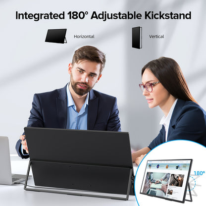 Draagbare Monitor 18,4 inch – Mini Monitor – Laptop Scherm – Extra Display – VESA Monitor – 4K UHD Resolutie – USB-C Aansluiting & Metalen Behuizing