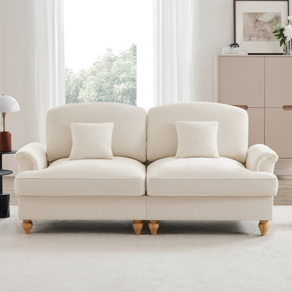 2-zitsbank – Tweezitsbank – Sofa – Zitbank – Bankstel – Chenille Bekleding – Verwijderbare Piping – Flared Armleuningen – Compact Modern Design