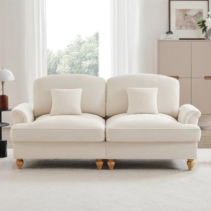 2-zitsbank – Tweezitsbank – Sofa – Zitbank – Bankstel – Chenille Bekleding – Verwijderbare Piping – Flared Armleuningen – Compact Modern Design