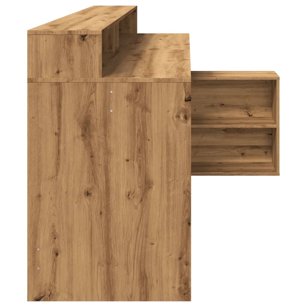 Bureau – Werktafel – Computertafel – Schrijftafel – Thuiswerkplek – Artisan Eiken Hout – Instelbare RGB LED Verlichting