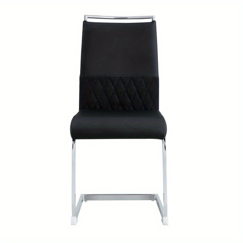 Eetkamerstoelen – Stoelen – Zitmeubilair – Side Chairs – Dining Chairs – Hoog Rugleuning – Metaal Frame – Rood & Zwart – Ergonomisch Padded Design