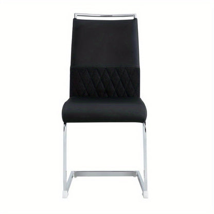 Eetkamerstoelen – Stoelen – Zitmeubilair – Side Chairs – Dining Chairs – Hoog Rugleuning – Metaal Frame – Rood & Zwart – Ergonomisch Padded Design