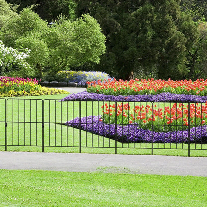 tuinhek – tuinafscheiding – tuinomheining – perkhek – dierenafscheiding – 25-delige set – roestvrij staal – 8,23 meter totaal lengte