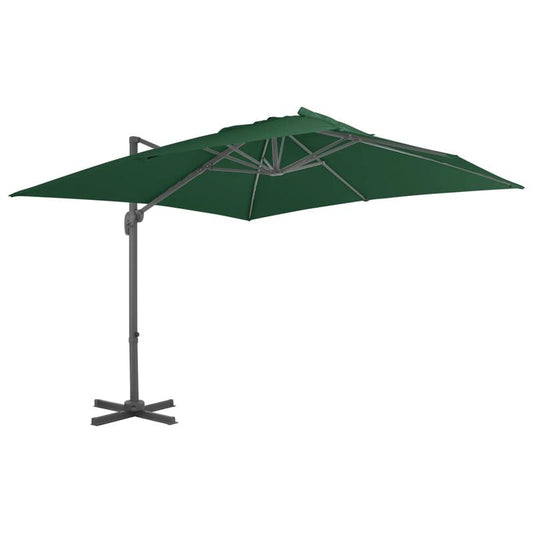 Floating Parasol with Aluminum Pole 400x300 cm Green