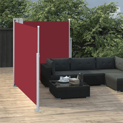 Extendable wind screen 160x600cm red removable temporary outdoor