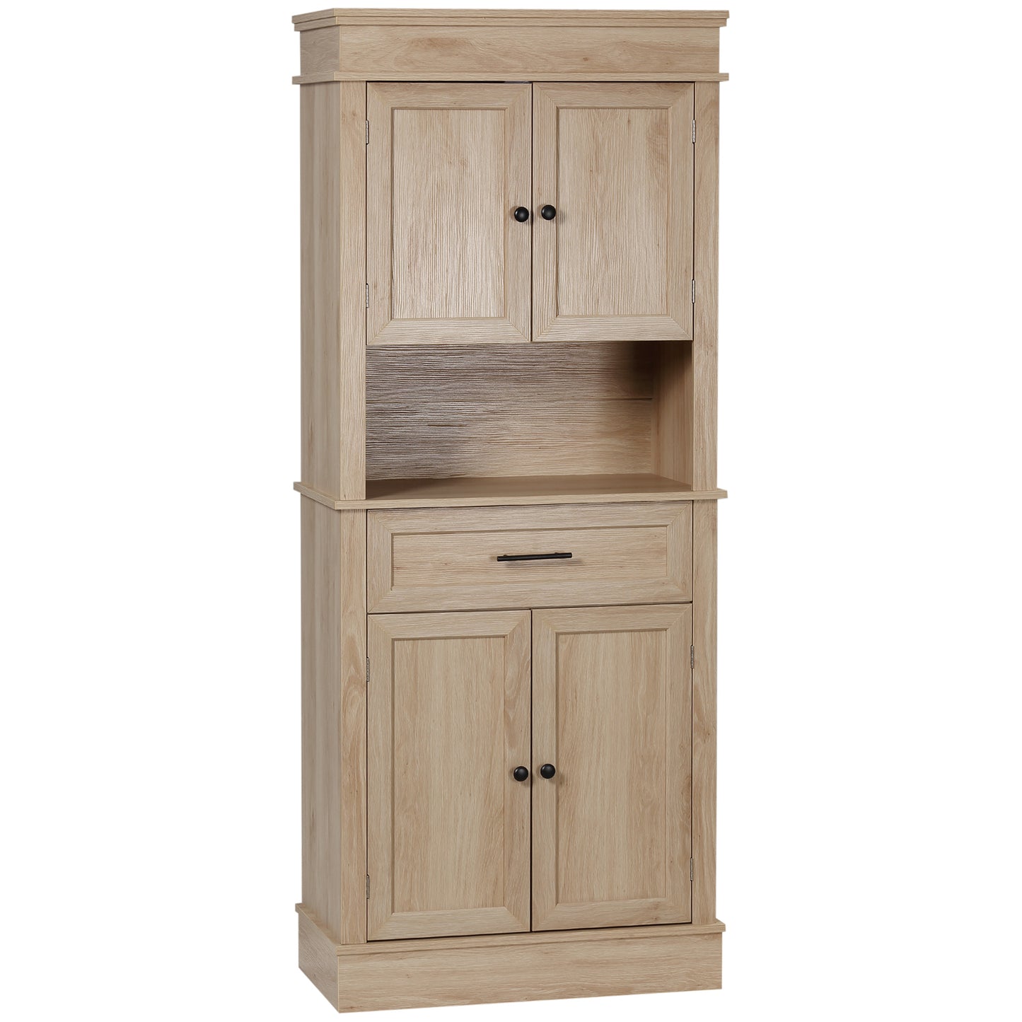 Keukenkastje – Keukenbuffet – Keukenkast – Opbergkast – Kastje Beige – Rustieke Stijl – Verstelbare Plank – Anti-Kantelbeveiliging