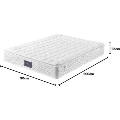 7-Zone Matras – Pocketveren Matras – Traagschuim Matras – Ergonomisch Matras – Medium Stevig Matras – 140x200x25 cm – 7-Zone Ergonomisch Ontwerp – Individueel Verpakte Pocketveren