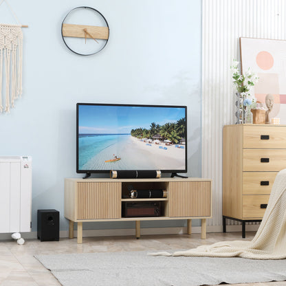 Tv Meubel – TV Kast – TV Dressoir – TV Stand – Meubel – Scandinavisch Design – 2 Schuifdeuren – Kabeldoorvoer – 115x40x49 cm – Geschikt tot 50 inch