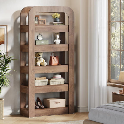 Boekenkast – Boekplank – Boekenrek – Open Kast – Smalle Boekenkast – Industrieel Design – 70,9 Inch Hoog – 5-Lagen Opbergruimte